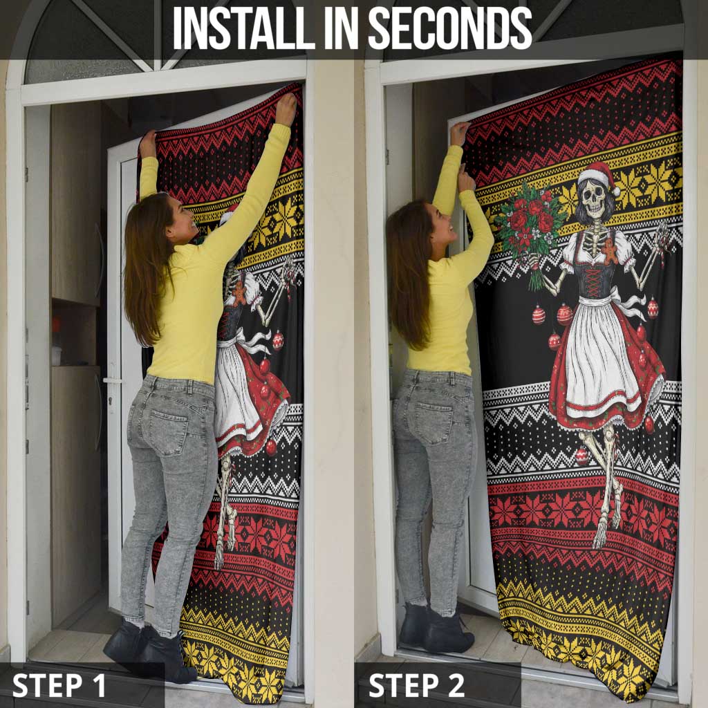 Dirndl Skeleton Dance Door Cover Bavarian Gothic Christmas - Wonder Print Shop