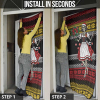 Dirndl Skeleton Dance Door Cover Bavarian Gothic Christmas - Wonder Print Shop