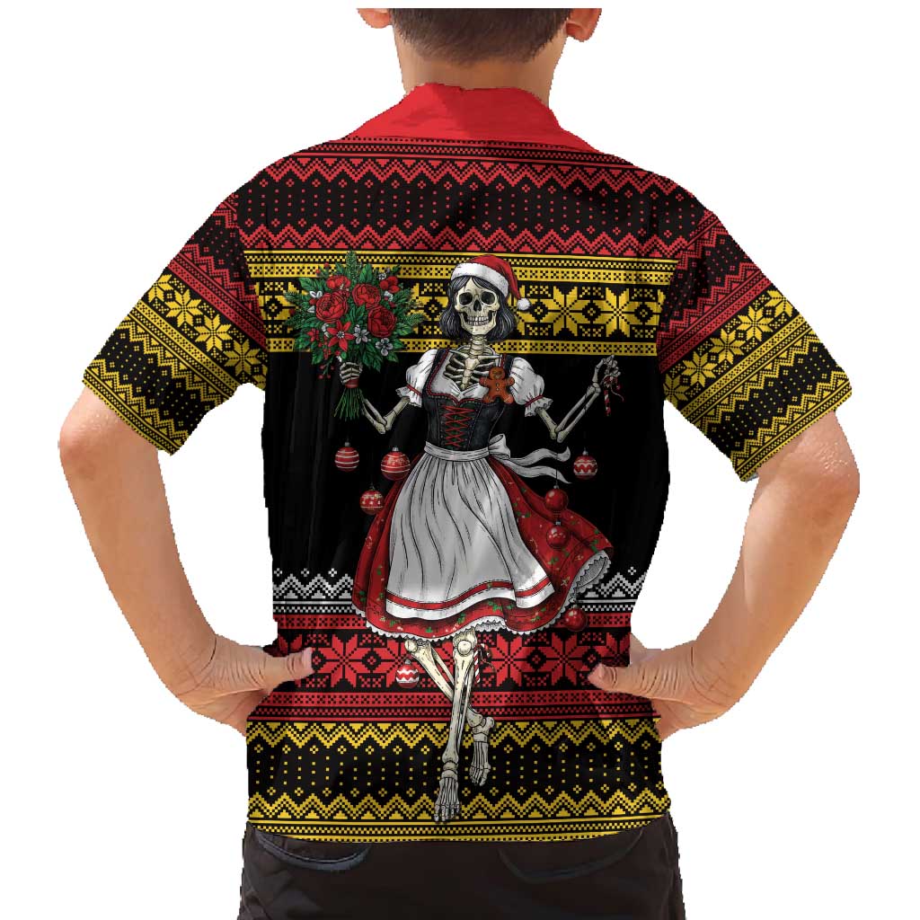 Dirndl Skeleton Dance Family Matching Mermaid Dress and Hawaiian Shirt Bavarian Gothic Christmas - Wonder Print Shop