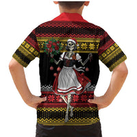 Dirndl Skeleton Dance Family Matching Mermaid Dress and Hawaiian Shirt Bavarian Gothic Christmas - Wonder Print Shop