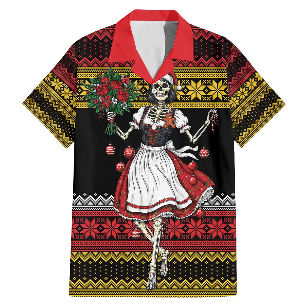 Dirndl Skeleton Dance Family Matching Mermaid Dress and Hawaiian Shirt Bavarian Gothic Christmas - Wonder Print Shop