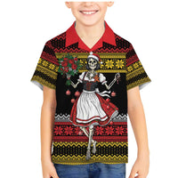 Dirndl Skeleton Dance Family Matching Mermaid Dress and Hawaiian Shirt Bavarian Gothic Christmas - Wonder Print Shop