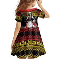 Dirndl Skeleton Dance Family Matching Off The Shoulder Long Sleeve Dress and Hawaiian Shirt Bavarian Gothic Christmas - Wonder Print Shop