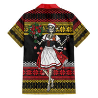 Dirndl Skeleton Dance Family Matching Puletasi and Hawaiian Shirt Bavarian Gothic Christmas - Wonder Print Shop
