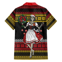 Dirndl Skeleton Dance Family Matching Short Sleeve Bodycon Dress and Hawaiian Shirt Bavarian Gothic Christmas - Wonder Print Shop