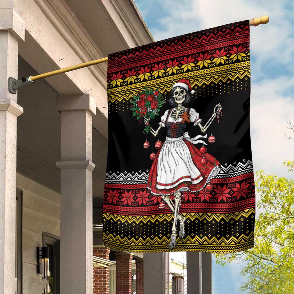 Dirndl Skeleton Dance Garden Flag Bavarian Gothic Christmas - Wonder Print Shop