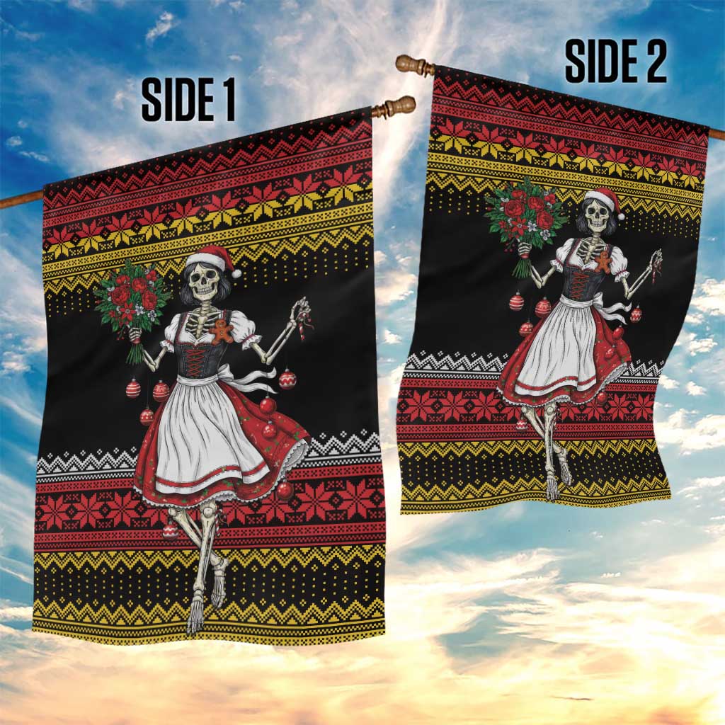 Dirndl Skeleton Dance Garden Flag Bavarian Gothic Christmas - Wonder Print Shop