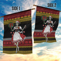 Dirndl Skeleton Dance Garden Flag Bavarian Gothic Christmas - Wonder Print Shop