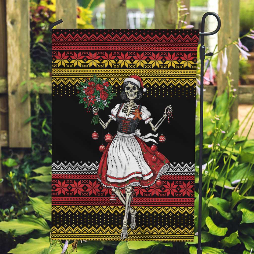 Dirndl Skeleton Dance Garden Flag Bavarian Gothic Christmas - Wonder Print Shop