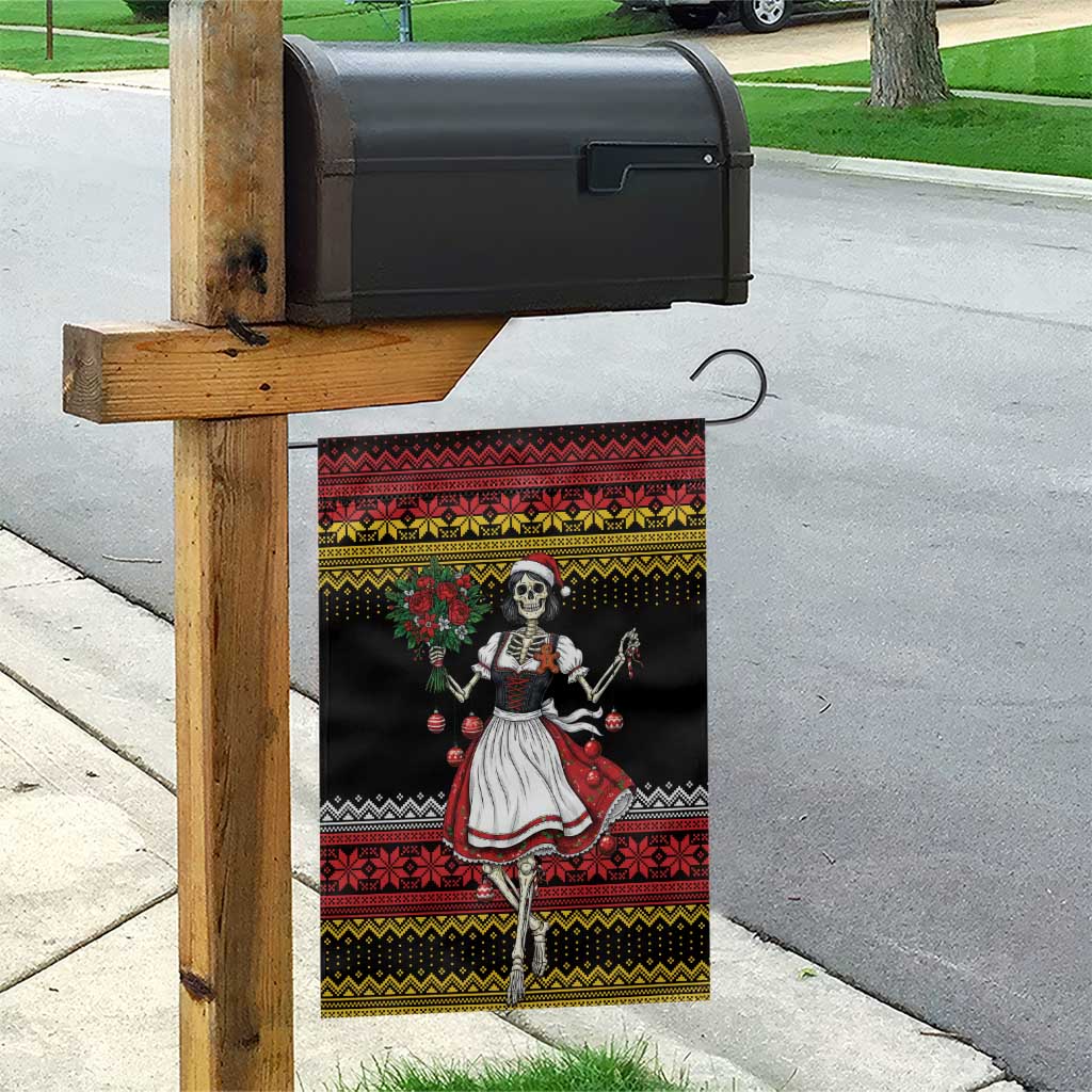 Dirndl Skeleton Dance Garden Flag Bavarian Gothic Christmas - Wonder Print Shop