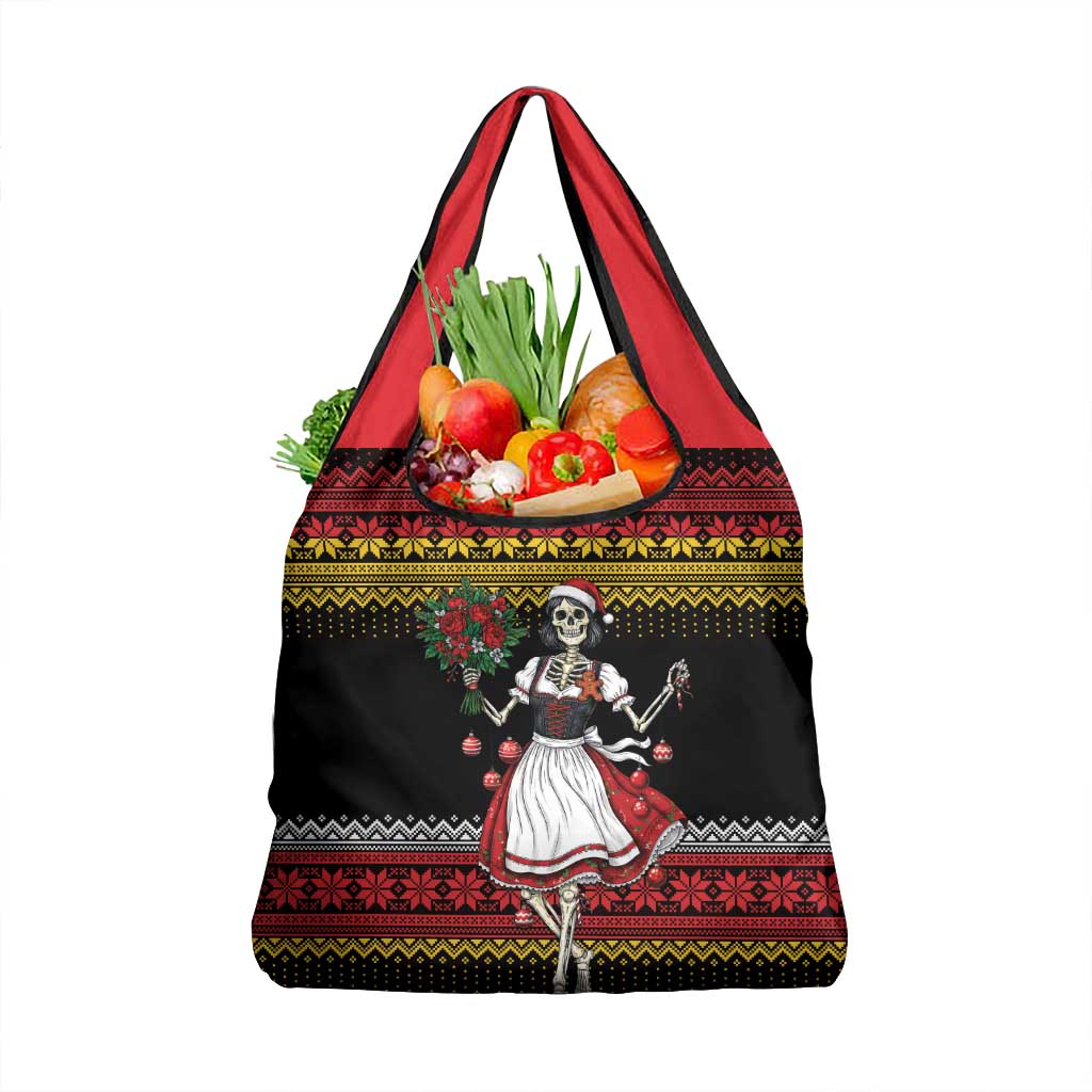 Dirndl Skeleton Dance Grocery Bag Bavarian Gothic Christmas - Wonder Print Shop