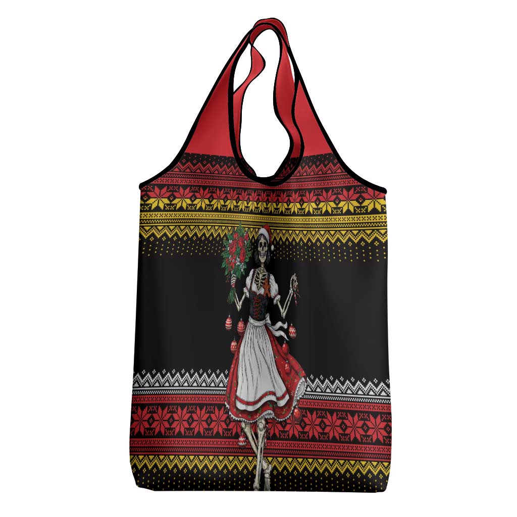 Dirndl Skeleton Dance Grocery Bag Bavarian Gothic Christmas - Wonder Print Shop