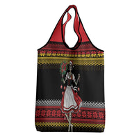 Dirndl Skeleton Dance Grocery Bag Bavarian Gothic Christmas - Wonder Print Shop