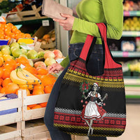 Dirndl Skeleton Dance Grocery Bag Bavarian Gothic Christmas - Wonder Print Shop
