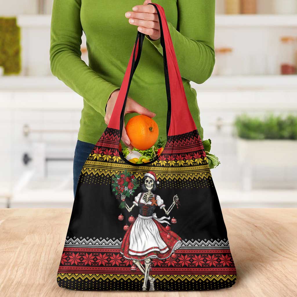Dirndl Skeleton Dance Grocery Bag Bavarian Gothic Christmas - Wonder Print Shop