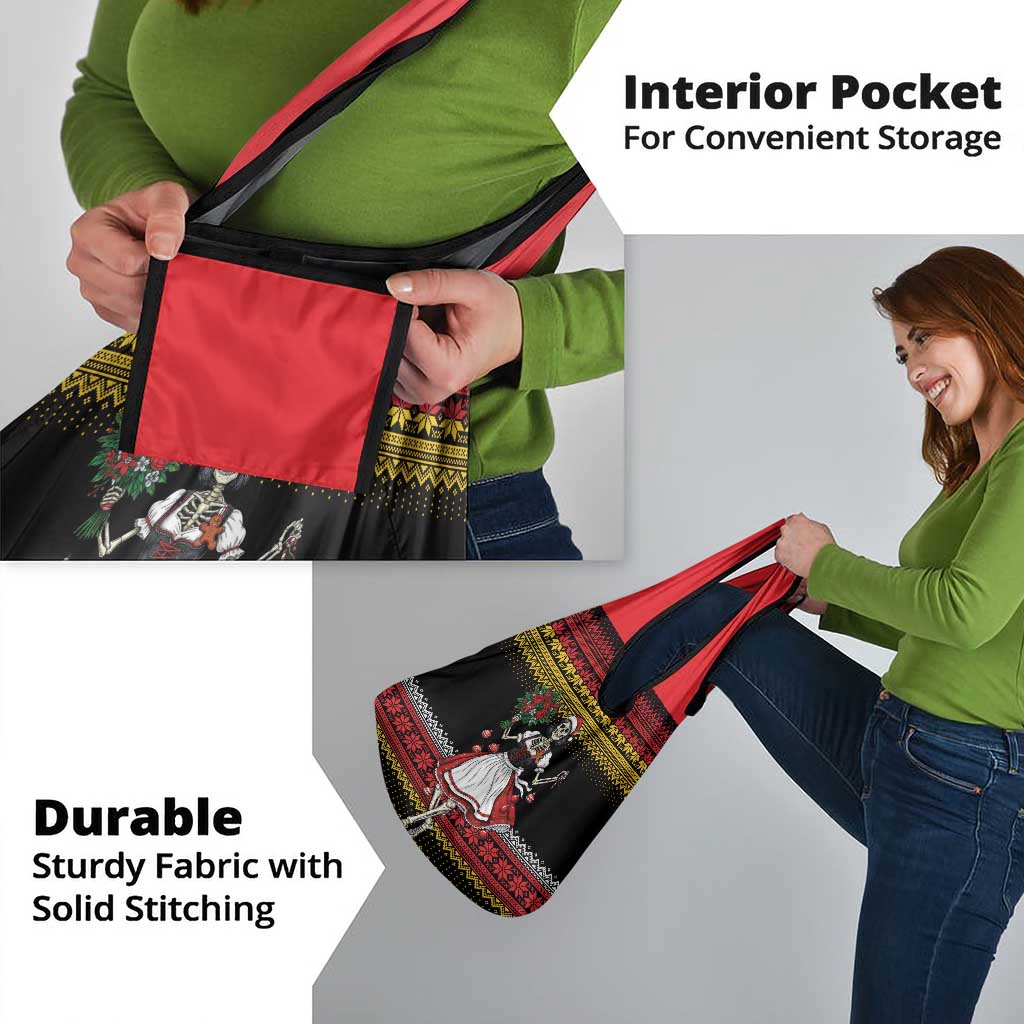 Dirndl Skeleton Dance Grocery Bag Bavarian Gothic Christmas - Wonder Print Shop