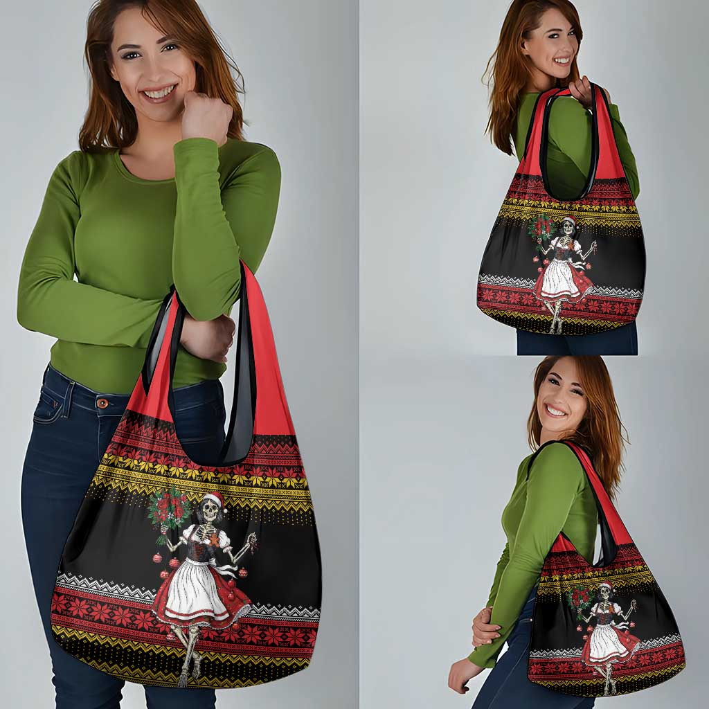 Dirndl Skeleton Dance Grocery Bag Bavarian Gothic Christmas - Wonder Print Shop