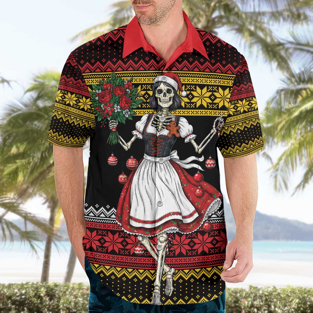Dirndl Skeleton Dance Hawaiian Shirt Bavarian Gothic Christmas - Wonder Print Shop