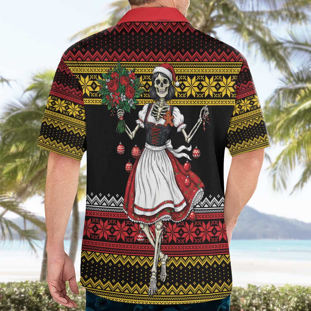 Dirndl Skeleton Dance Hawaiian Shirt Bavarian Gothic Christmas - Wonder Print Shop