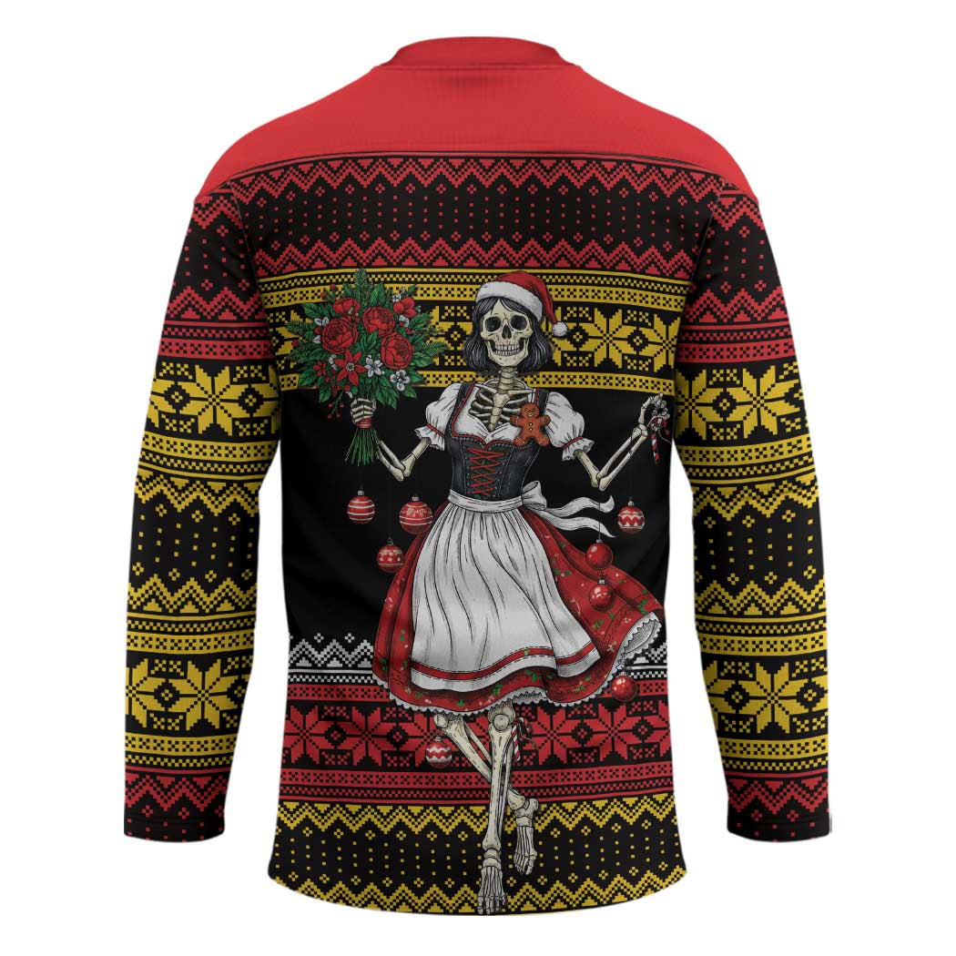 Dirndl Skeleton Dance Hockey Jersey Bavarian Gothic Christmas - Wonder Print Shop