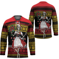 Dirndl Skeleton Dance Hockey Jersey Bavarian Gothic Christmas - Wonder Print Shop