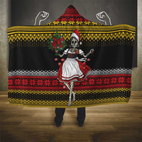 Dirndl Skeleton Dance Hooded Blanket Bavarian Gothic Christmas - Wonder Print Shop