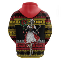 Dirndl Skeleton Dance Hoodie Bavarian Gothic Christmas - Wonder Print Shop