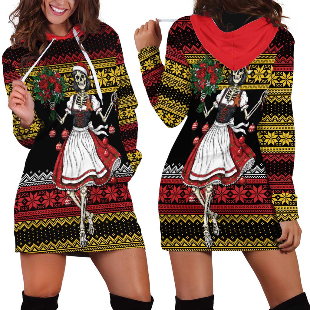 Dirndl Skeleton Dance Hoodie Dress Bavarian Gothic Christmas - Wonder Print Shop