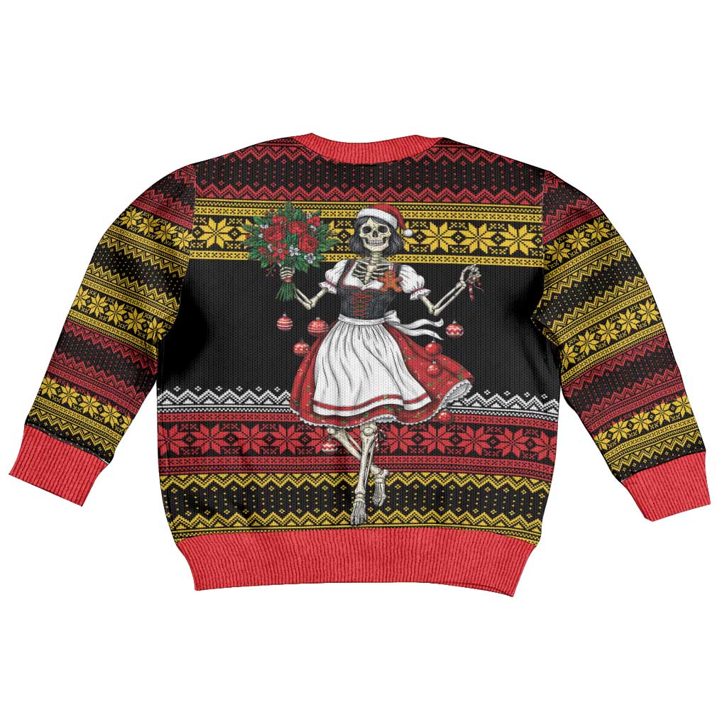 Dirndl Skeleton Dance Kid Ugly Christmas Sweater Bavarian Gothic Christmas - Wonder Print Shop