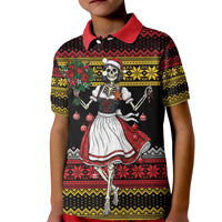 Dirndl Skeleton Dance Kid Polo Shirt Bavarian Gothic Christmas - Wonder Print Shop
