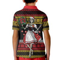 Dirndl Skeleton Dance Kid Polo Shirt Bavarian Gothic Christmas - Wonder Print Shop