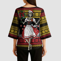 Dirndl Skeleton Dance Kimono Sleeve Blouse Bavarian Gothic Christmas - Wonder Print Shop