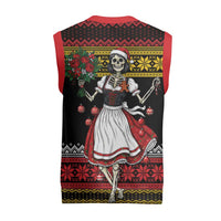 Dirndl Skeleton Dance Christmas Knitted V-Neck Vest Bavarian Gothic Christmas - Wonder Print Shop