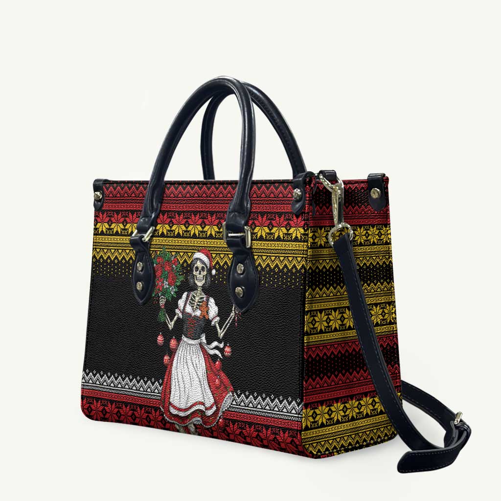Dirndl Skeleton Dance Leather Bag Bavarian Gothic Christmas - Wonder Print Shop