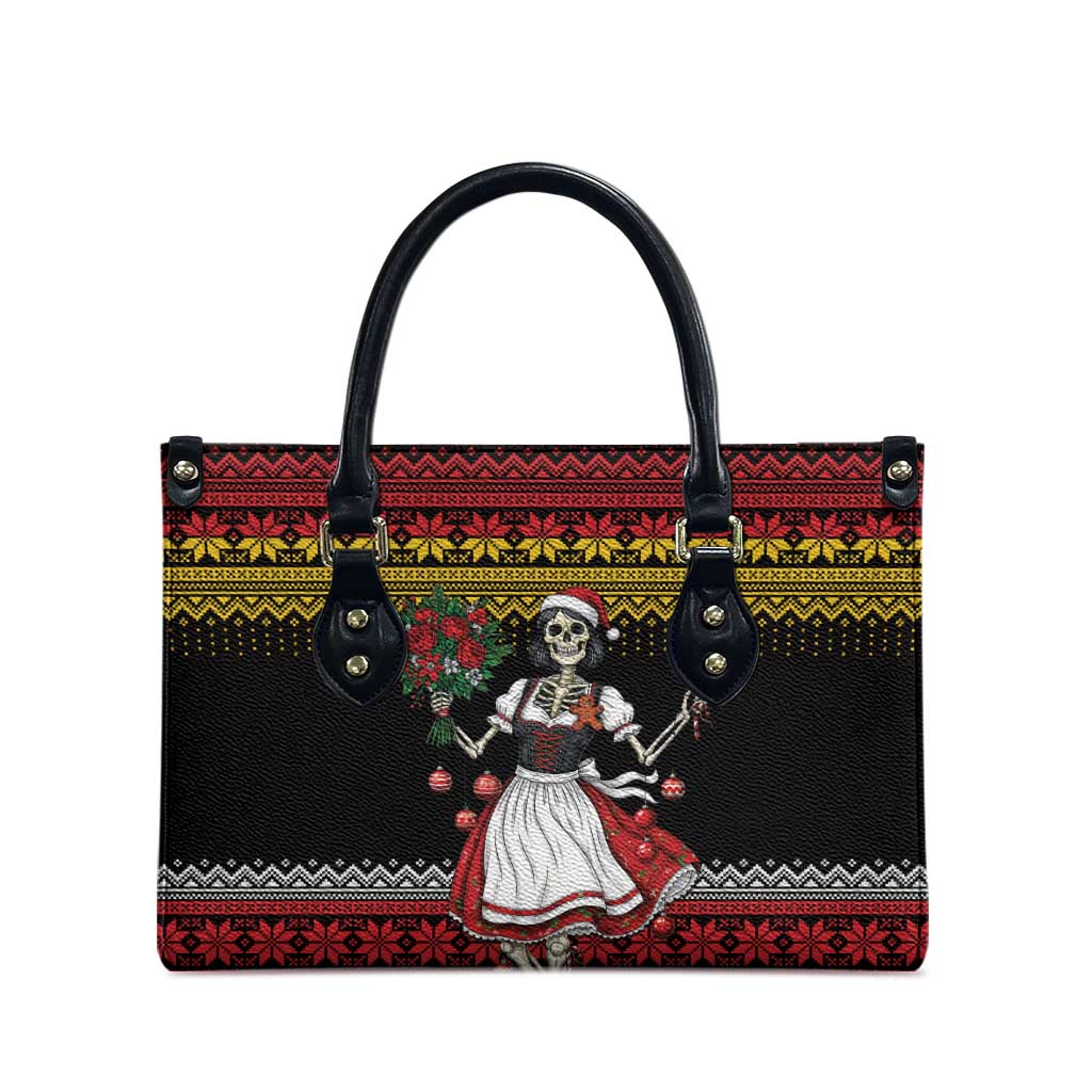 Dirndl Skeleton Dance Leather Bag Bavarian Gothic Christmas - Wonder Print Shop