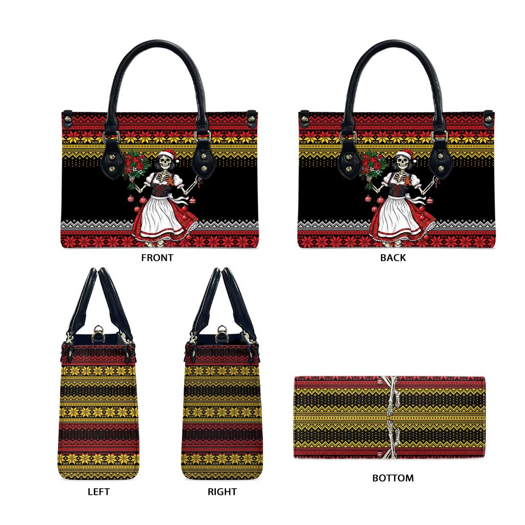 Dirndl Skeleton Dance Leather Bag Bavarian Gothic Christmas - Wonder Print Shop