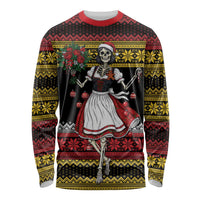 Dirndl Skeleton Dance Long Sleeve Shirt Bavarian Gothic Christmas - Wonder Print Shop