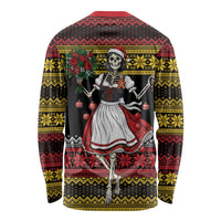 Dirndl Skeleton Dance Long Sleeve Shirt Bavarian Gothic Christmas - Wonder Print Shop