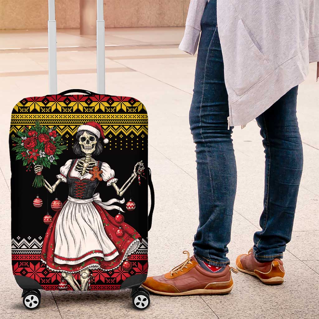 Dirndl Skeleton Dance Luggage Cover Bavarian Gothic Christmas - Wonder Print Shop