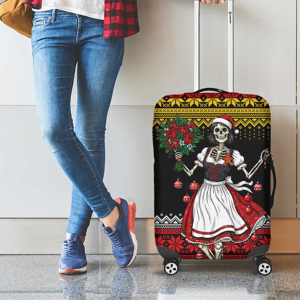 Dirndl Skeleton Dance Luggage Cover Bavarian Gothic Christmas - Wonder Print Shop