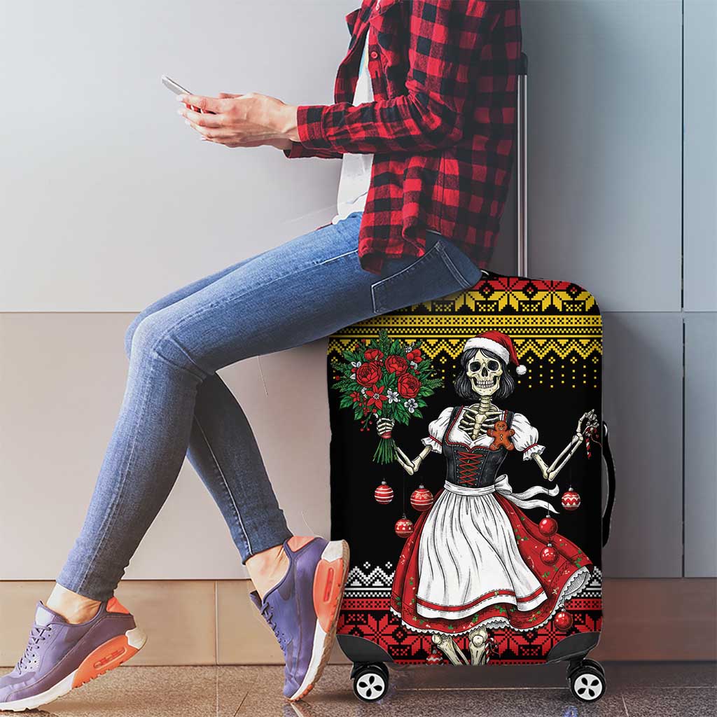 Dirndl Skeleton Dance Luggage Cover Bavarian Gothic Christmas - Wonder Print Shop