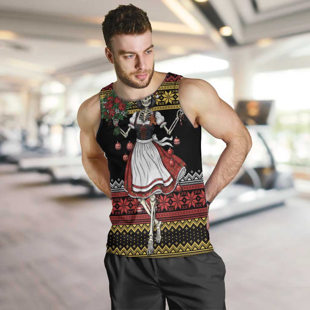 Dirndl Skeleton Dance Men Tank Top Bavarian Gothic Christmas - Wonder Print Shop