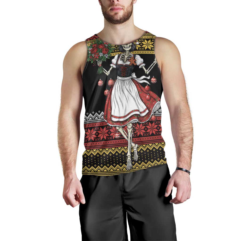 Dirndl Skeleton Dance Men Tank Top Bavarian Gothic Christmas - Wonder Print Shop