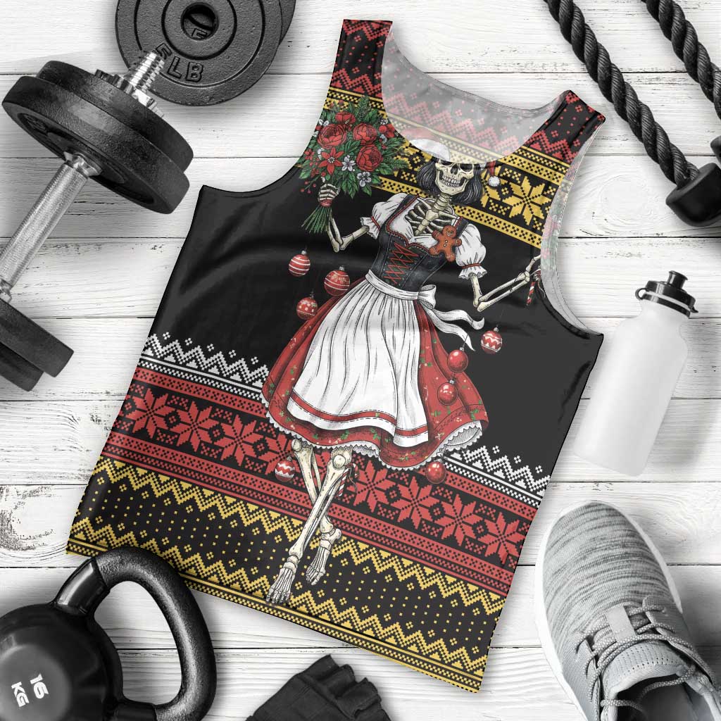 Dirndl Skeleton Dance Men Tank Top Bavarian Gothic Christmas - Wonder Print Shop