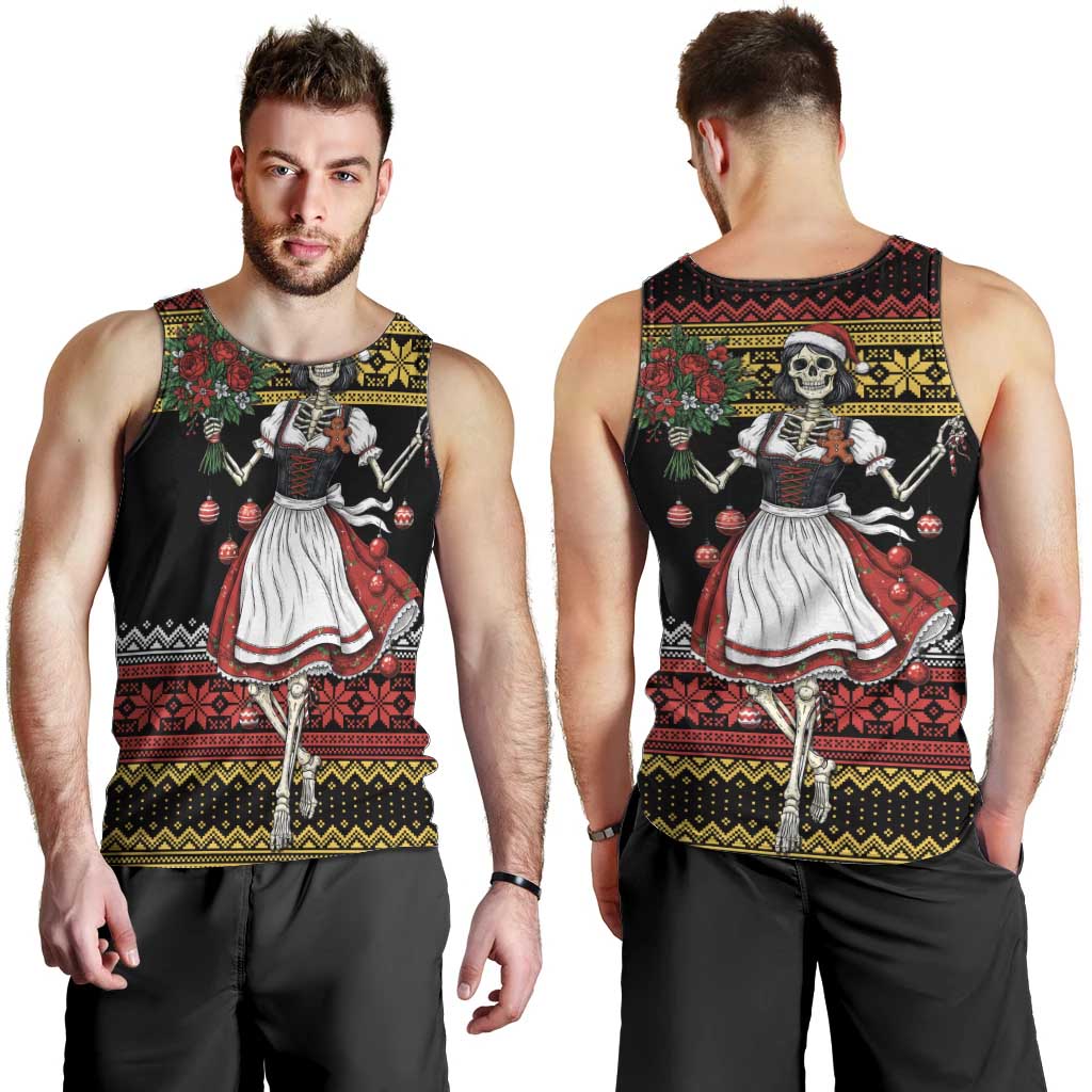 Dirndl Skeleton Dance Men Tank Top Bavarian Gothic Christmas - Wonder Print Shop