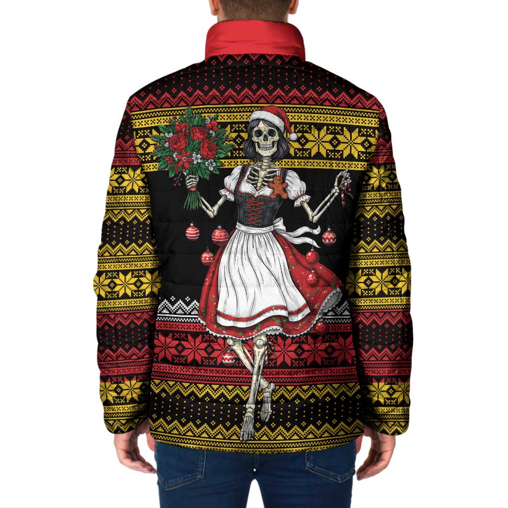 Dirndl Skeleton Dance Padded Jacket Bavarian Gothic Christmas - Wonder Print Shop