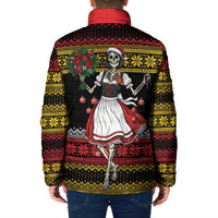 Dirndl Skeleton Dance Padded Jacket Bavarian Gothic Christmas - Wonder Print Shop