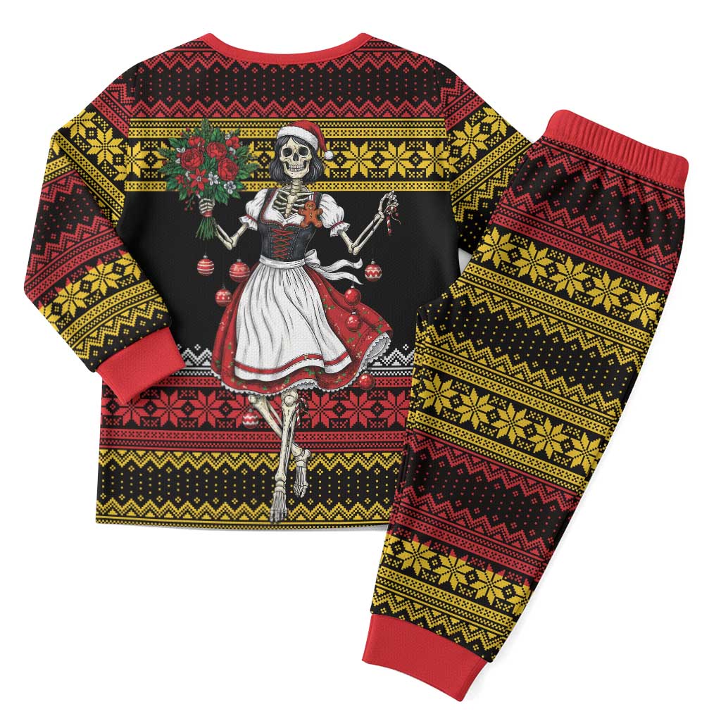 Dirndl Skeleton Dance Christmas Pajama Set Bavarian Gothic Christmas - Wonder Print Shop