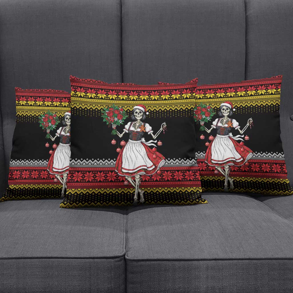 Dirndl Skeleton Dance Pillow Cover Bavarian Gothic Christmas - Wonder Print Shop