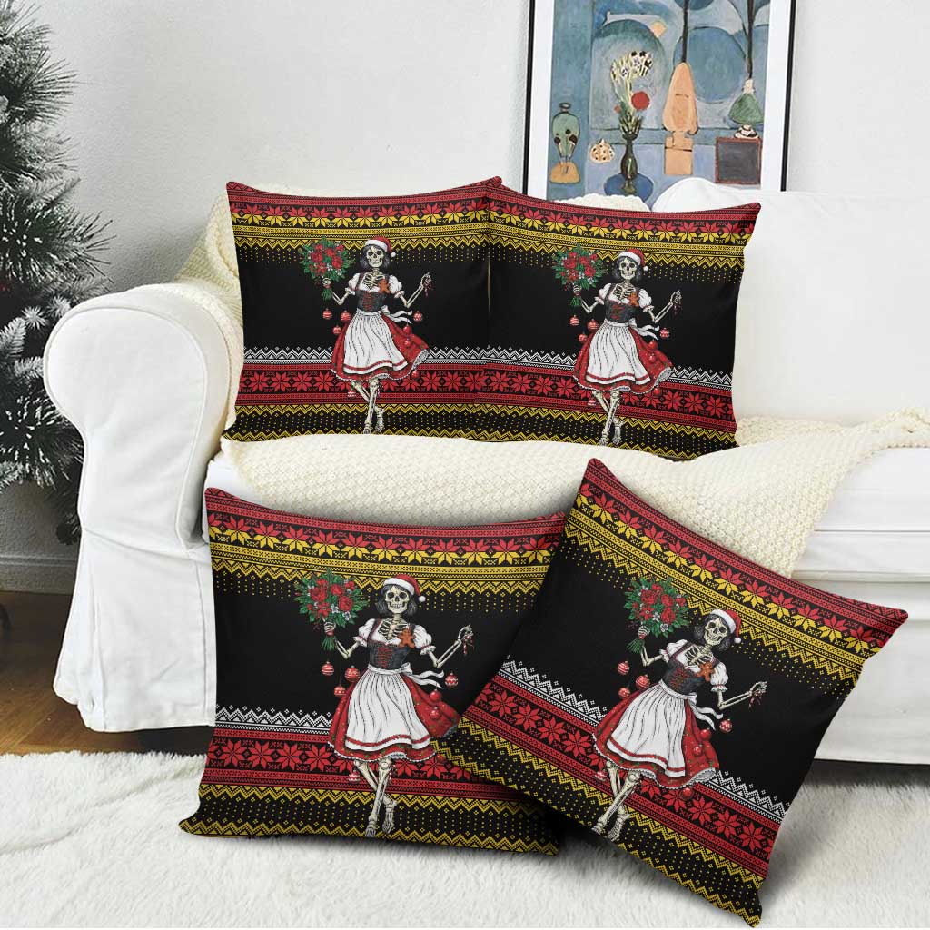 Dirndl Skeleton Dance Pillow Cover Bavarian Gothic Christmas - Wonder Print Shop